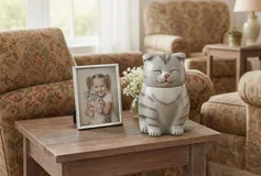 Peaceful display ideas for a cat memorial urn at home