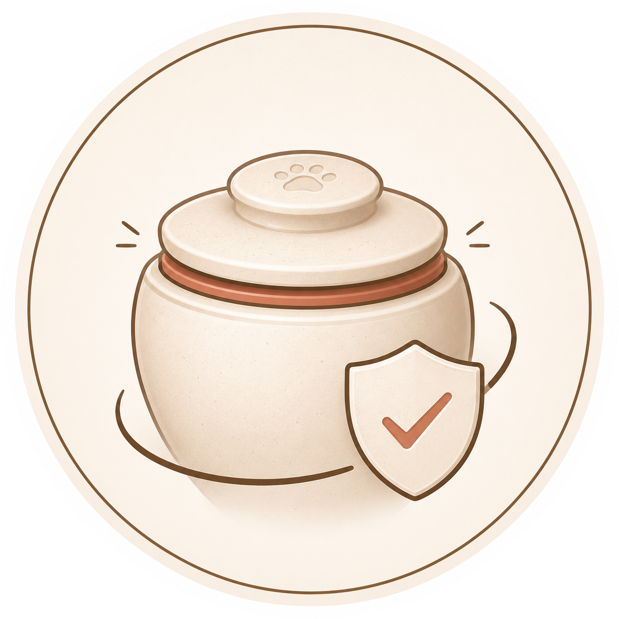Secure lid badge for silicone-sealed memorial urn closure