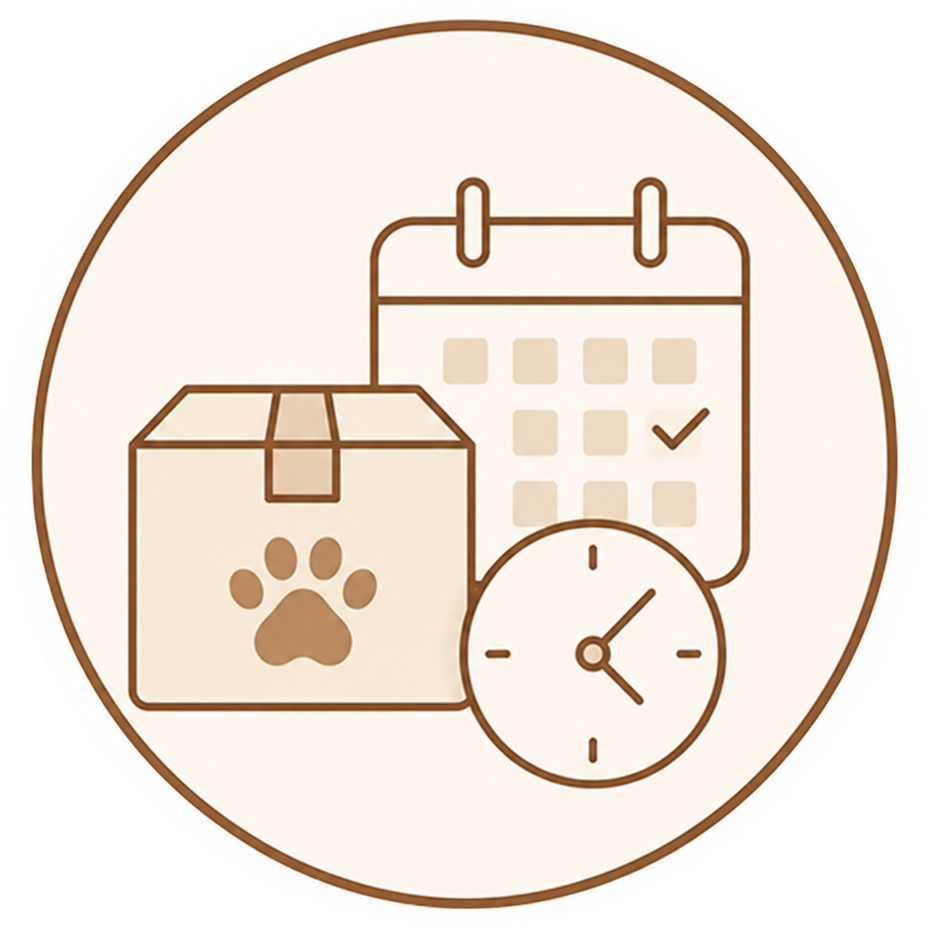 Icon representing delivery timing checks before ordering