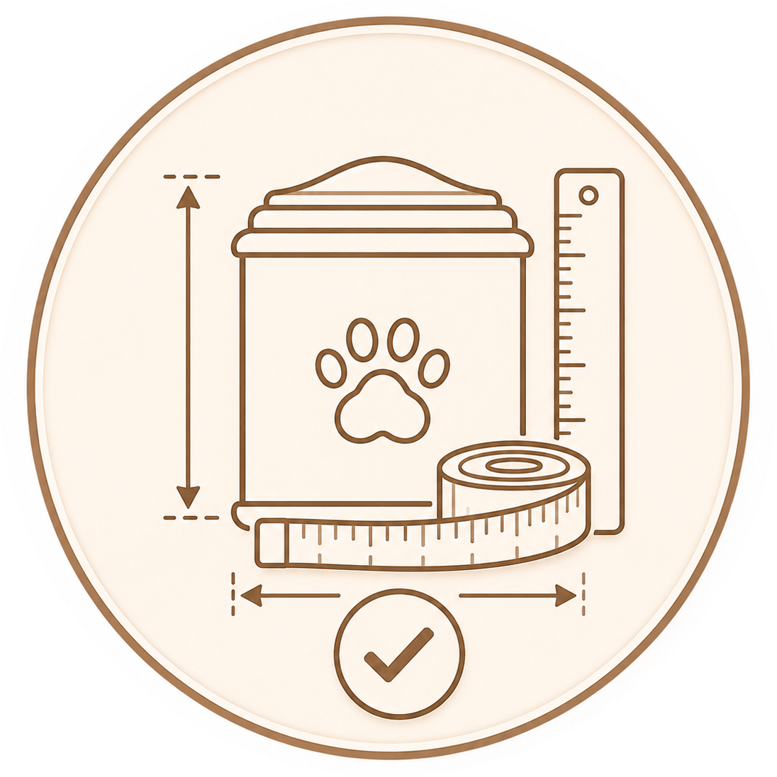 Icon representing exact size details on the product page